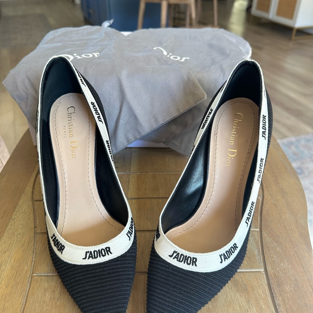 Christian Dior J' adior Black Embroidered Fabric 100mm Heels - Picture 3 of 9